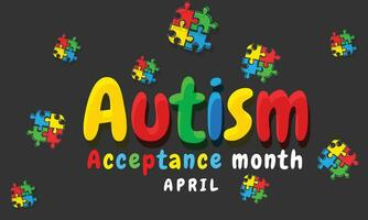 Autism acceptance month. background, banner, card, poster, template. Vector illustration.