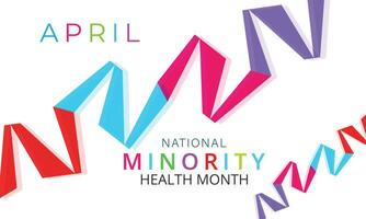 nacional minoría salud mes. fondo, bandera, tarjeta, póster, modelo. vector ilustración.