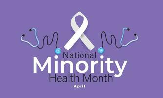 National Minority Health Month. background, banner, card, poster, template. Vector illustration.