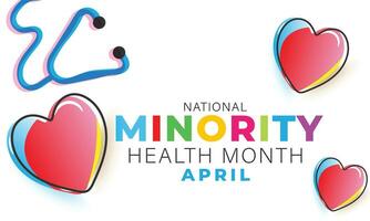 National Minority Health Month. background, banner, card, poster, template. Vector illustration.