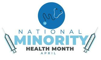 National Minority Health Month. background, banner, card, poster, template. Vector illustration.