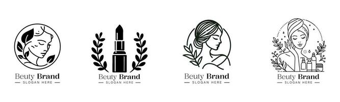 vector conjunto de elegante hermosura mujer logo diseño ideas