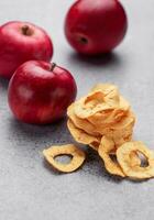 Dried apple chips photo