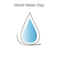 World Water Day continuous single line art drawing and one line water drop outline vector art illustration