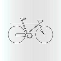 Single-line continuous bicycle drawing vector art and one-line outline bicycle illustration