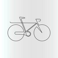 Single-line continuous bicycle drawing vector art and one-line outline bicycle illustration