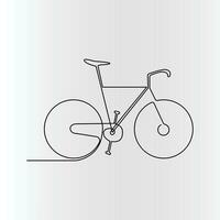Single-line continuous bicycle drawing vector art and one-line outline bicycle illustration