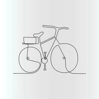 Single-line continuous bicycle drawing vector art and one-line outline bicycle illustration