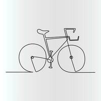 Single-line continuous bicycle drawing vector art and one-line outline bicycle illustration