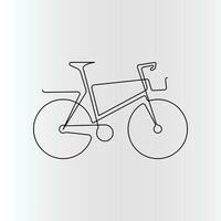 Single-line continuous bicycle drawing vector art and one-line outline bicycle illustration