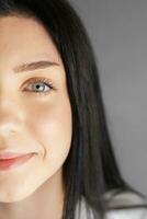 Close up  portrait of a young girl photo