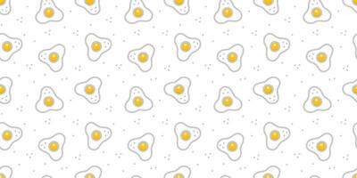 Vector illustration seamless pattern with fried eggs. Line style. Fast food. For textile, banner, backdrop.