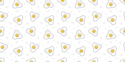 Vector illustration seamless pattern with fried eggs. Line style. Fast food. For textile, banner, backdrop.