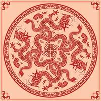 Happy chinese new year 2024 the dragon zodiac sign vector