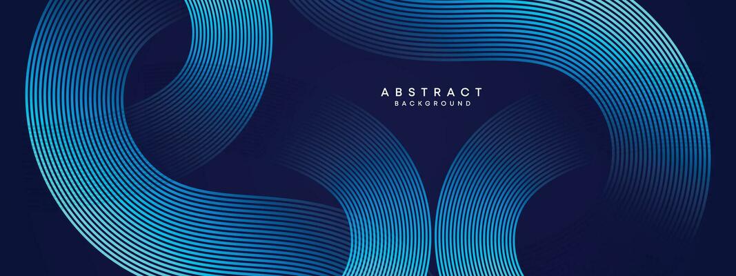 Abstract Dark Blue Waving circles lines Technology Background. Modern gradient with glowing lines shiny geometric shapes and diagonal, for brochures, covers, posters, banners, websites, header