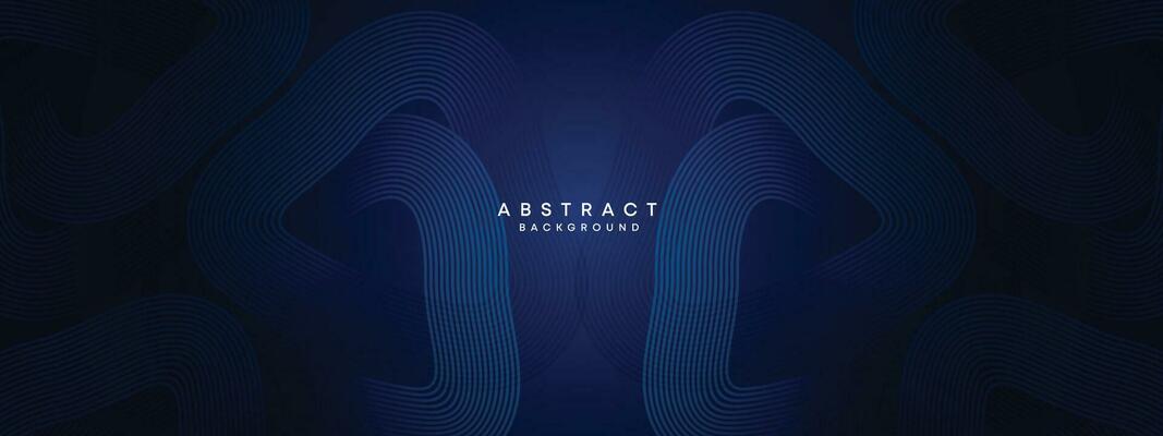 Abstract Dark Blue Waving circles lines Technology Background. Modern gradient with glowing lines shiny geometric shapes and diagonal, for brochures, covers, posters, banners, websites, header