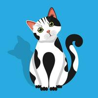 Black and White Cat illustration vector cat or kitten character