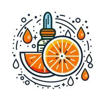 Citrus essential oil icon. Vector illustration in line style.