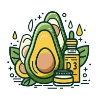 aguacate petróleo plano línea icono, vector ilustración en blanco antecedentes. nutrición y sano vida estilo concepto.