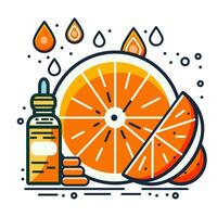 Citrus essential oil icon. Vector illustration in line style.