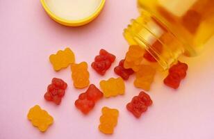 Vitamins for children,   jelly gummy bears candy photo