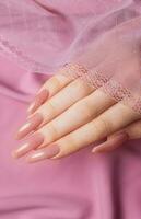 Female hands with beautiful manicure photo