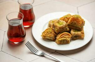 Turkish traditional baklava photo