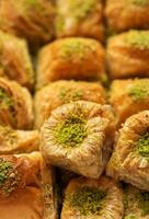 Assortment of Turkish baklava dessert photo