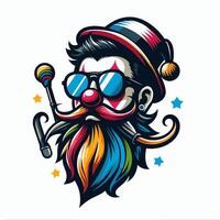 the clown with sunglasess vector