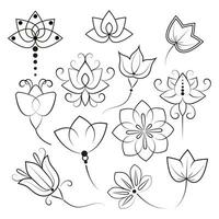 Flower style design elements. Vector illustration.