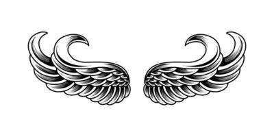 Free vector angel wings tribal tattoo