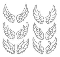 Vector set of cute angel wings illustration design