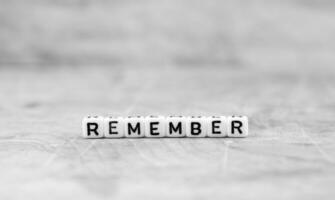 cube words on the wooden table photo