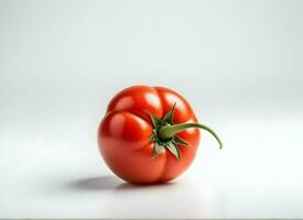 ai generado rojo sano Tomates en blanco foto