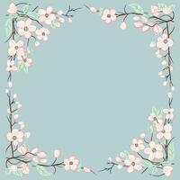 Trendy floral frame. Good for poster, card, invitation, flyer. Spring vector backgrounds with flowers