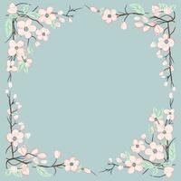 Trendy floral frame. Good for poster, card, invitation, flyer. Spring vector backgrounds with flowers