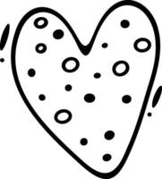 a heart shaped cookie with polka dots vector