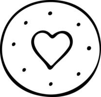 a cookie with a heart in the center of it vector