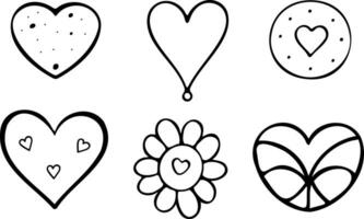 heart shapes coloring pages vector