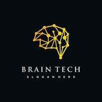 Brain technology logo template with modern and advanced concept Premium Vector