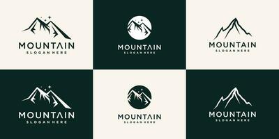 montaña logo diseño haz con creativo único prima vector prima vector