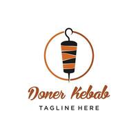 Doner kebab logo design with creative unique Premium Vector