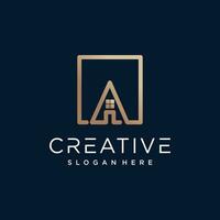 Letter A design element icon vector with creative concept modern