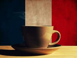 hot drink and flag photo