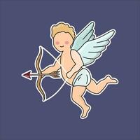 vector plano Cupido ilustración. bebé Cupido con un flecha. san valentin día ilustración.