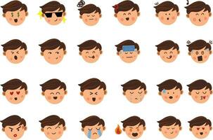 Boy facial expression vector