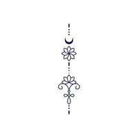 Geometric tattoo design with lotus flower line pattern vector
