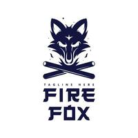fire fox logo character template vector