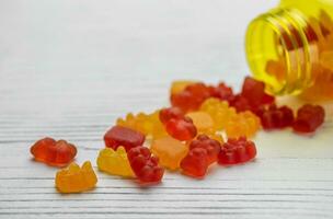 Vitamins for children,   jelly gummy bears candy photo