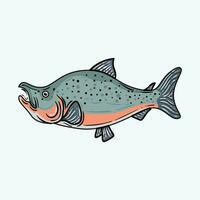 Salmon fish cartoon illustration vector